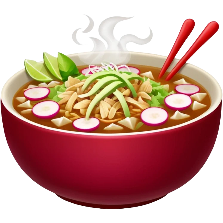 a delicious hot bowl of pozole emoji