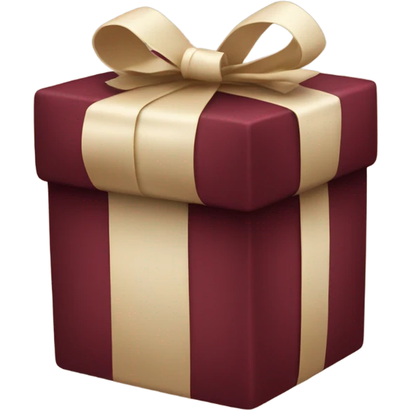 Burgundy present box with beige ribbon emoji