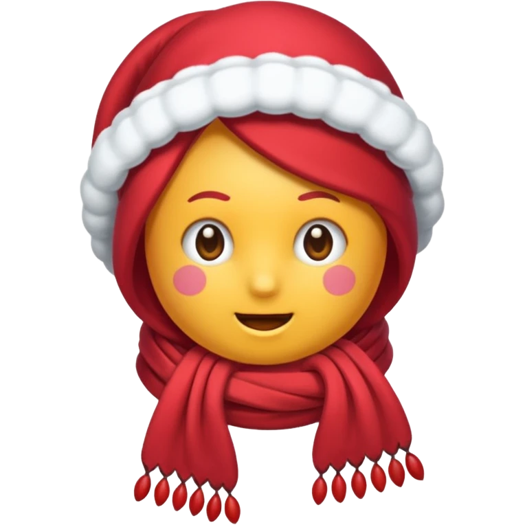una fresa simpatica con bufanda y abrigada contra el frio emoji