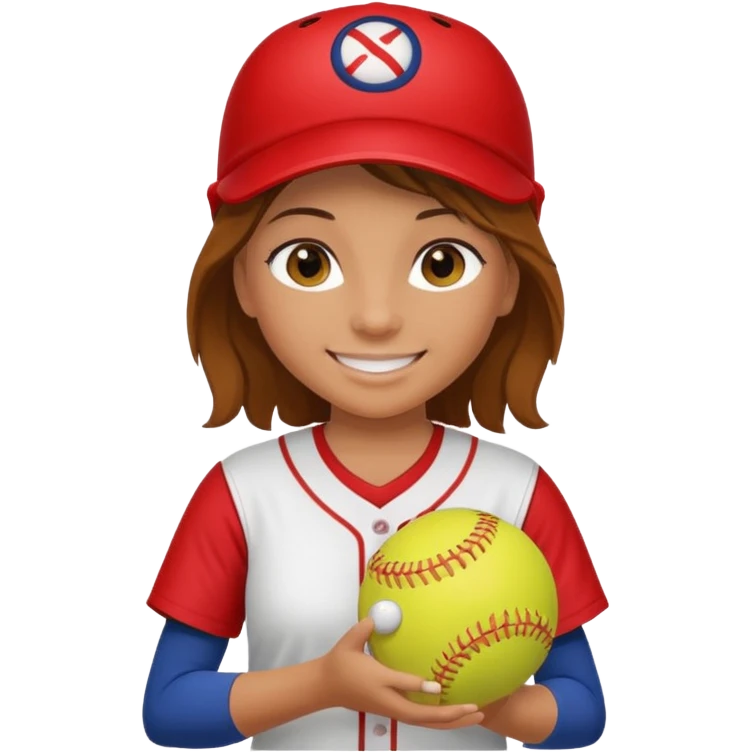 Girl with softball  emoji