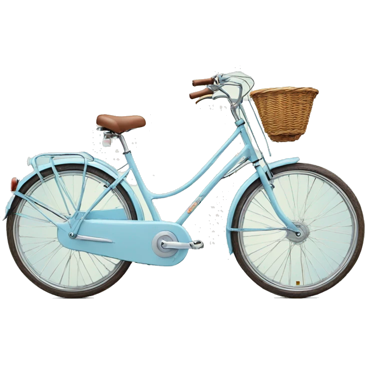 peugeot vintage light blue bike with front basket  emoji