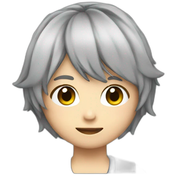 anime character working on pc show emoji as camera view behind monitor emoji