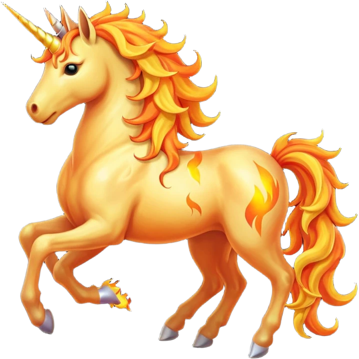 Fire Unicorn full body  emoji