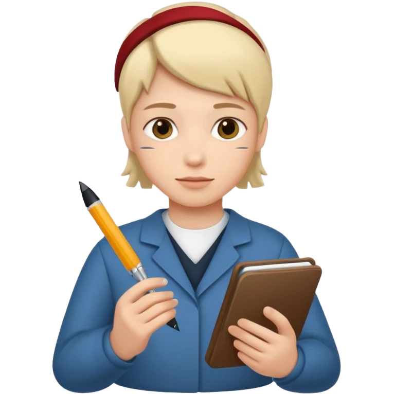 create a realistic emoji of a person with a protocol in his hand writing something down emoji