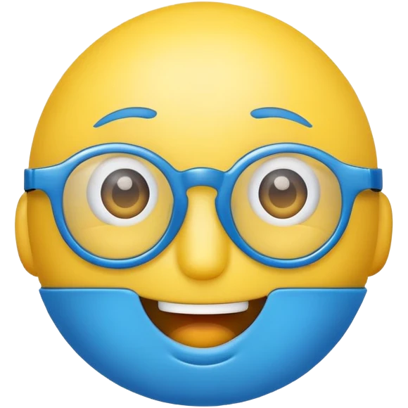 смайлик с пытливыми глазами в синих очках emoji