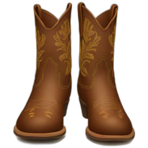Brown santiag boot originally with nude pattern emoji