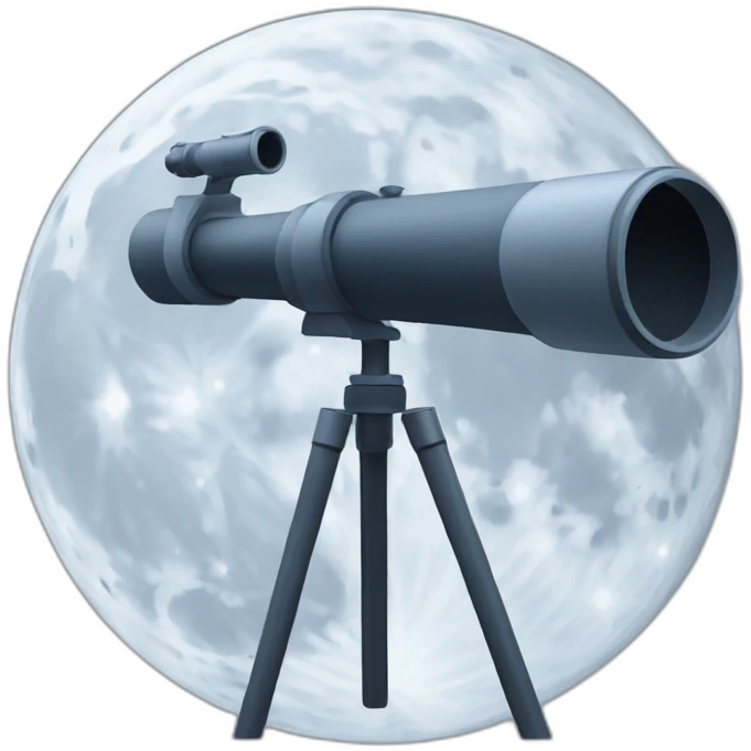 person looking at a telescope facing the moon emoji