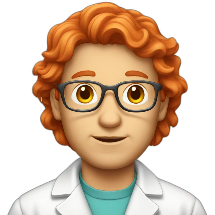 red haired scientist emoji