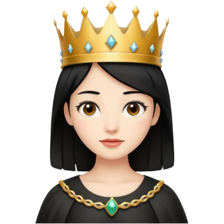 Wearing a crown black hair emoji