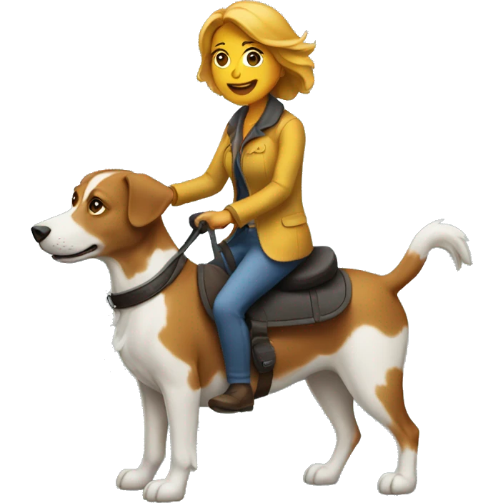 A Woman riding on a dog  emoji