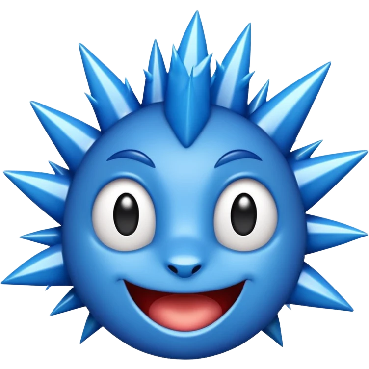 Blue tick with spiky sides emoji