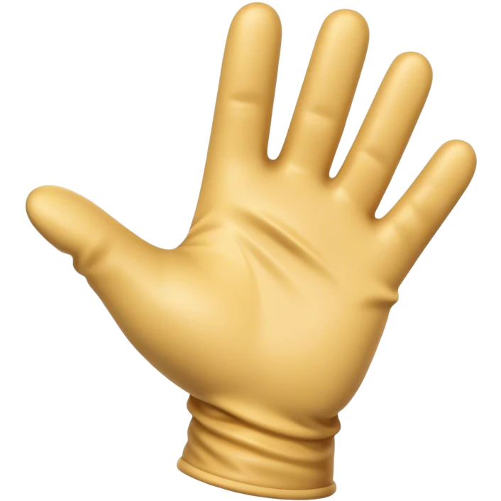 Transparent hand in glove  pointing emoji