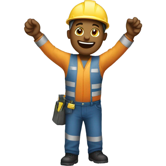 worker celebrating emoji