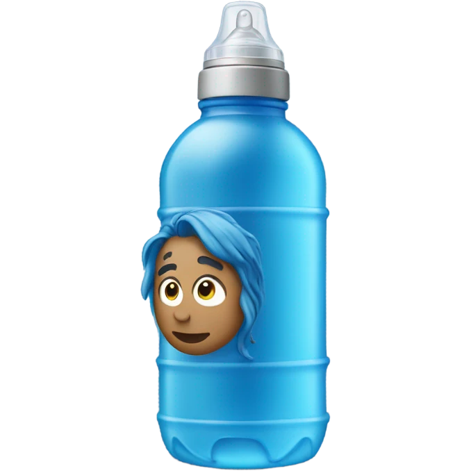 waterbottle with hair emoji