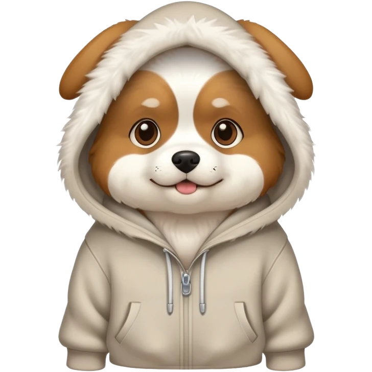 Dog wearing a hoodie emoji
