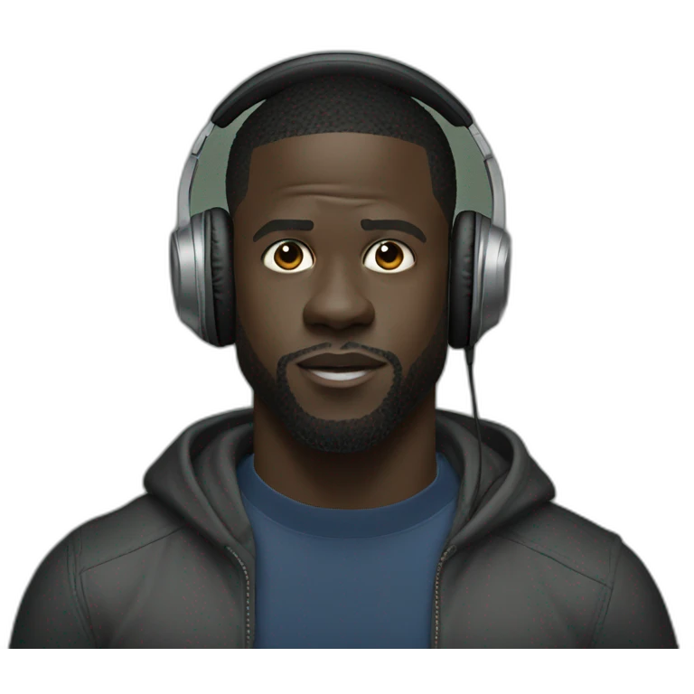 kevin hart with headphones emoji