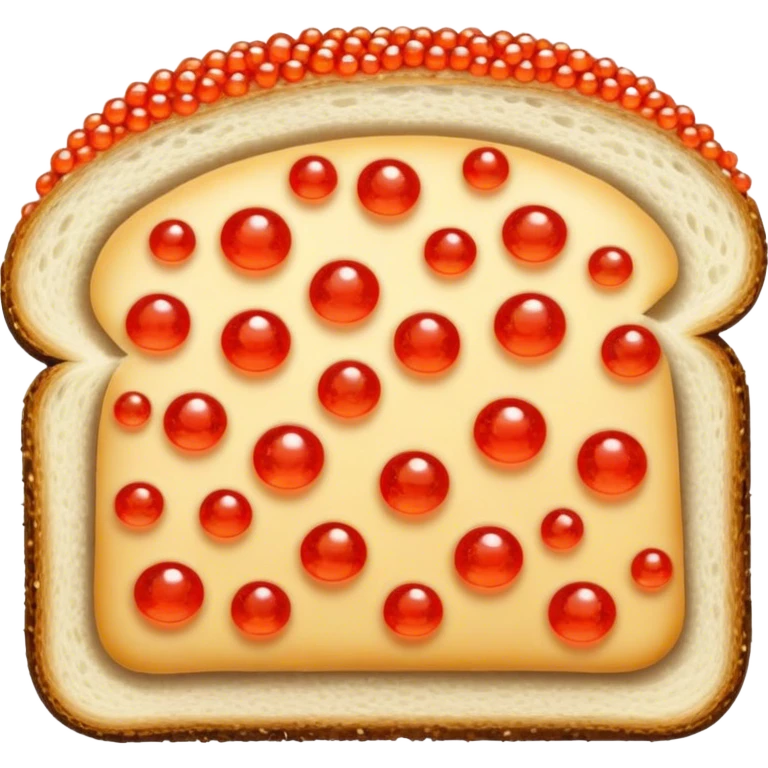Slice of bread with red caviar emoji