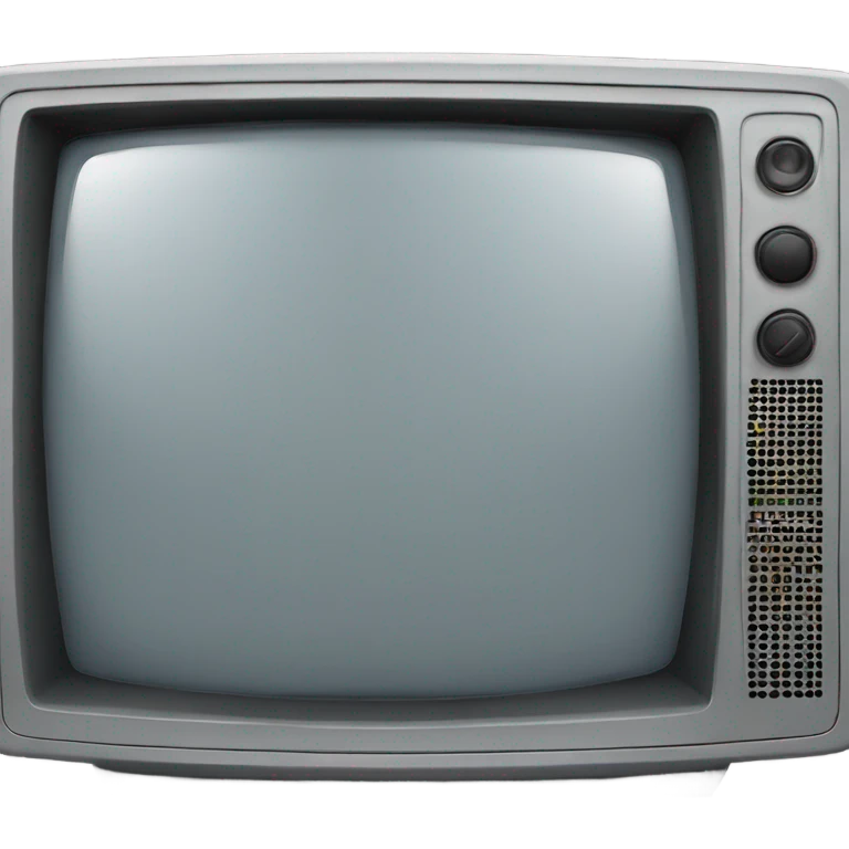 Gray television turned off with X emoji
