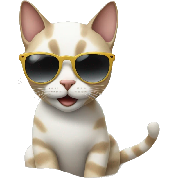 cat in sunglasses on a trip to the beach emoji