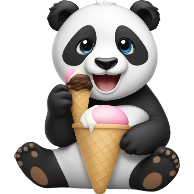 Panda eating ice cream emoji