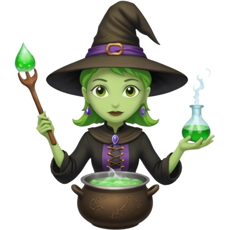 green witch cooking potion emoji