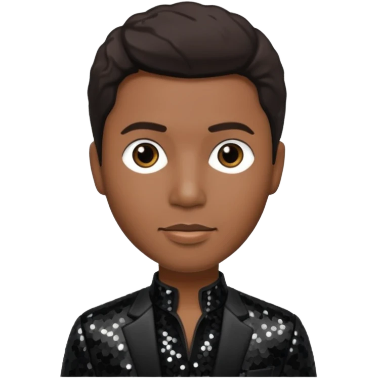 Kenneth Babyface Edmonds with dark brown hair, black sequin outfit emoji