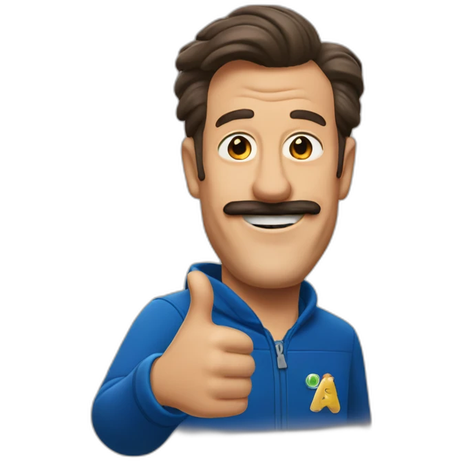 Ted lasso shows thumbs up emoji