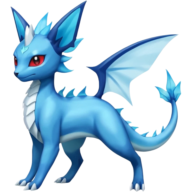 Salandit-Glaceon-Vaporeon-Salamence-hybrid-fusion (full body) emoji