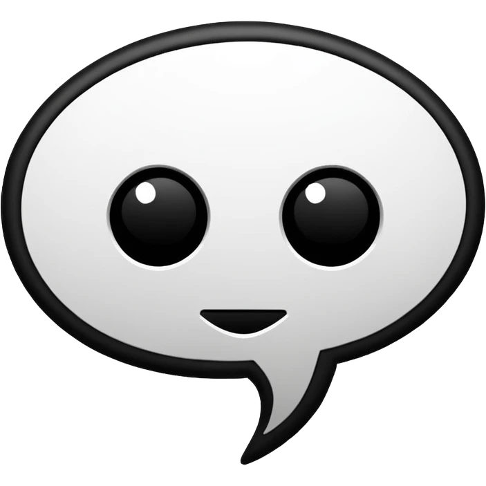 Thought speech bubble black and white minimalism cyber punk design emoji