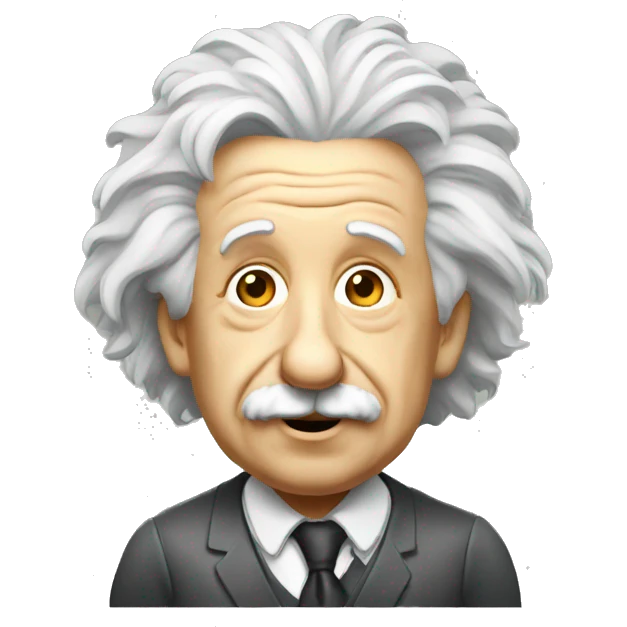 albert einstein with computer emoji