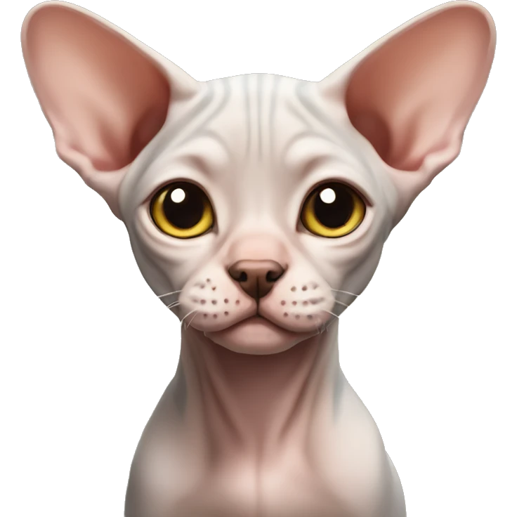 A puppy of a Sphynx cat emoji