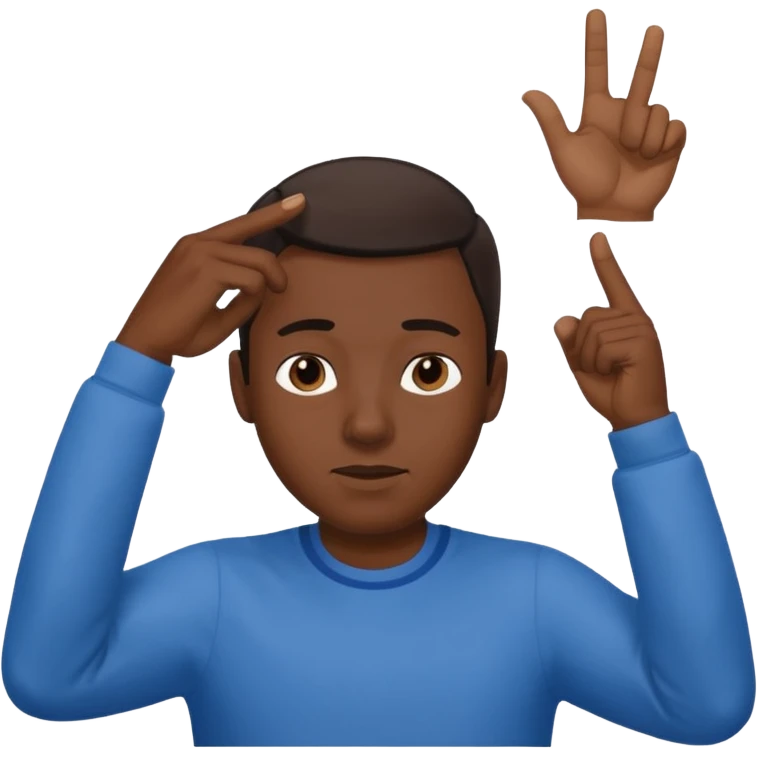A person pointing is his head emoji