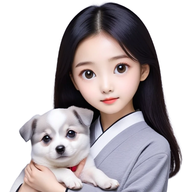 灰色贵宾犬西施女孩小狗 emoji
