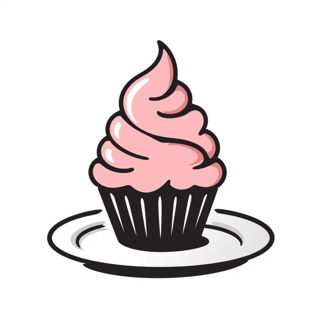 cupcake with pink icing emoji