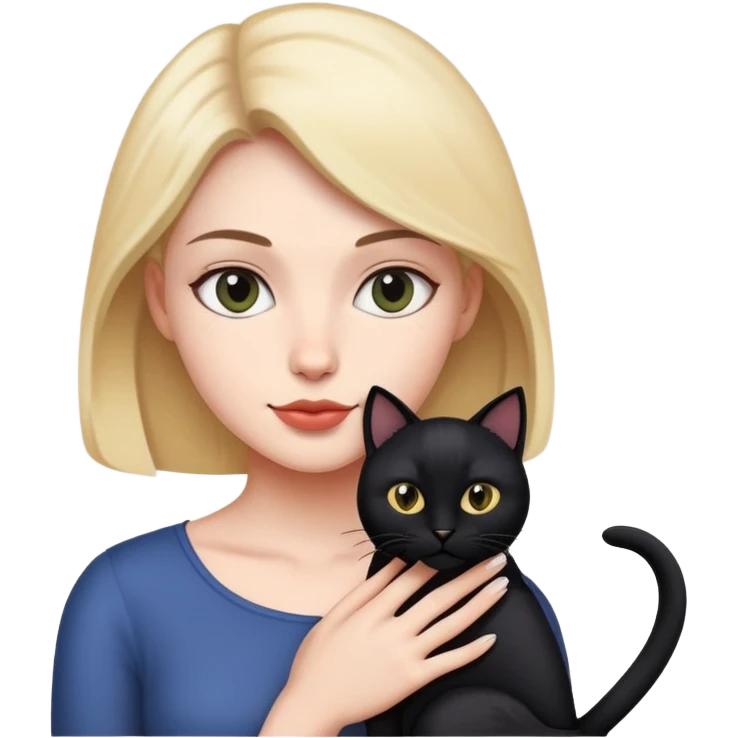 woman holding black cat emoji