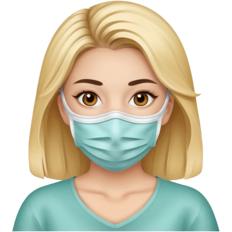 A beautiful woman with a face mask on emoji
