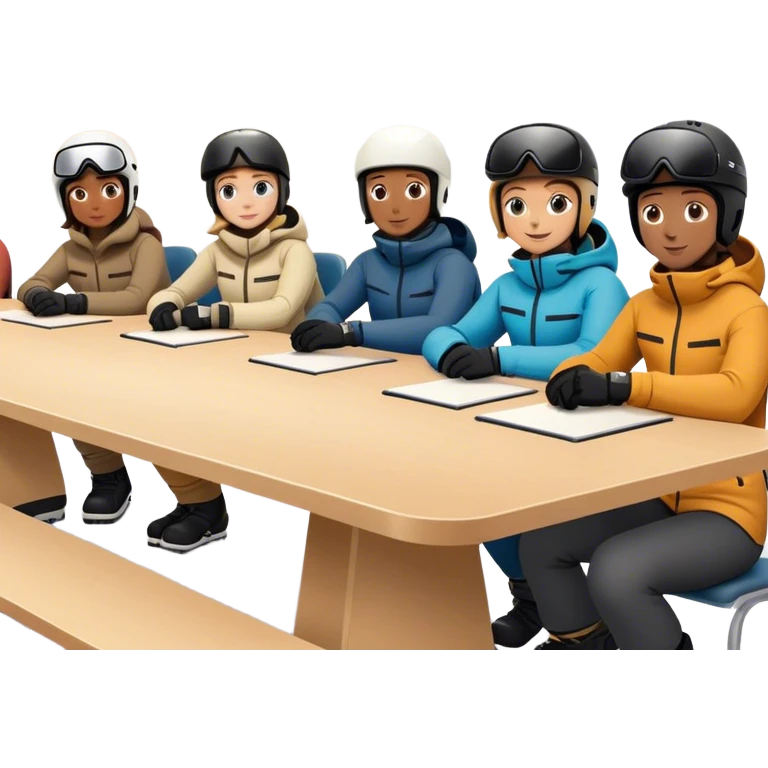 Board meeting on snowboarding emoji