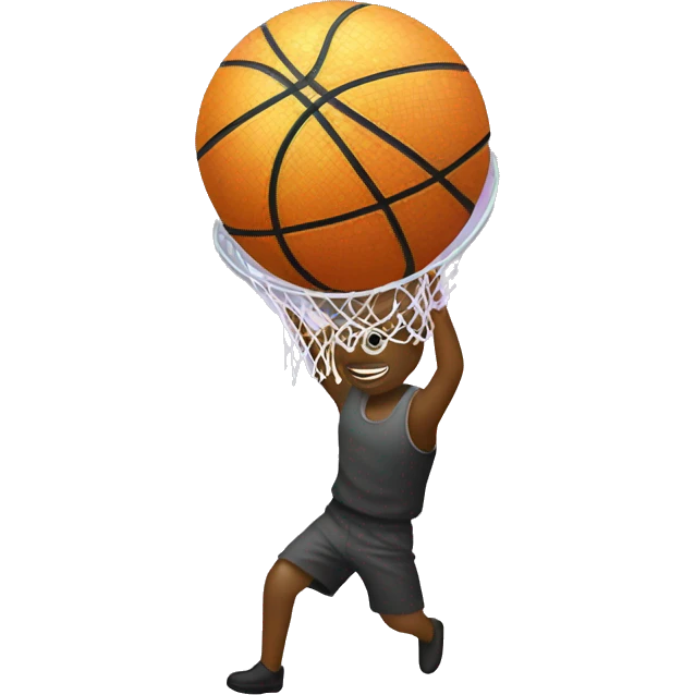 playing basket with a disco ball emoji
