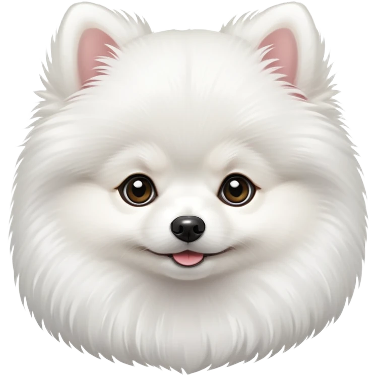 Tiny white Pomeranian emoji