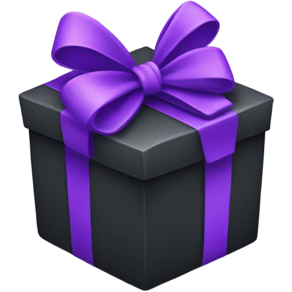 Black present with purple bow emoji