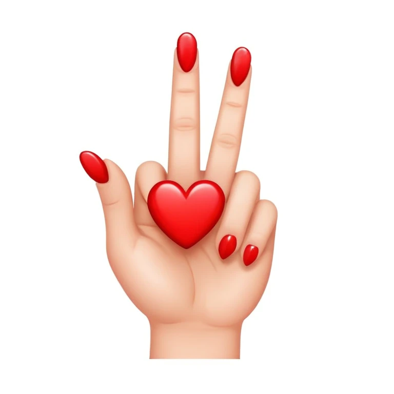 Middle finger with hearts around it emoji