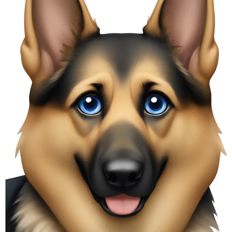 German shepherd dog with one brown eye one blue eye emoji