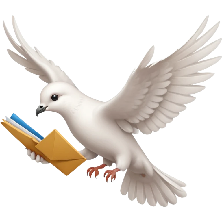 a dove flies with a letter in its paws emoji