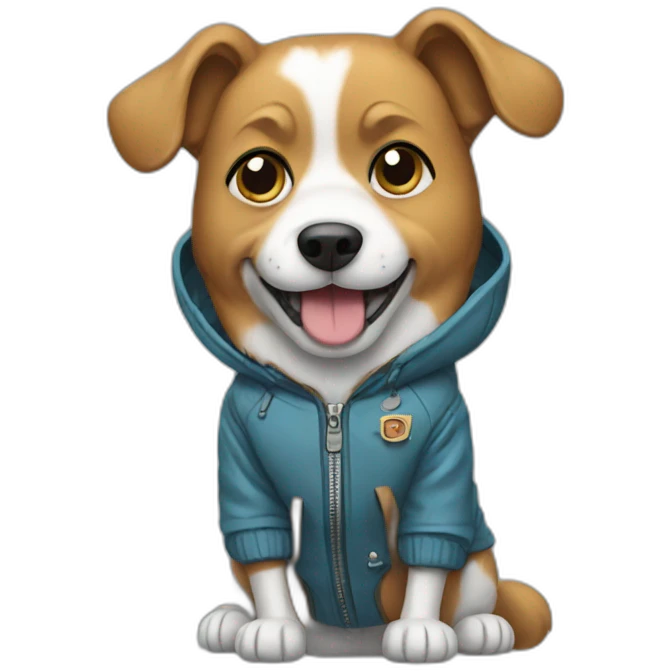 Dog wearing a jacket emoji