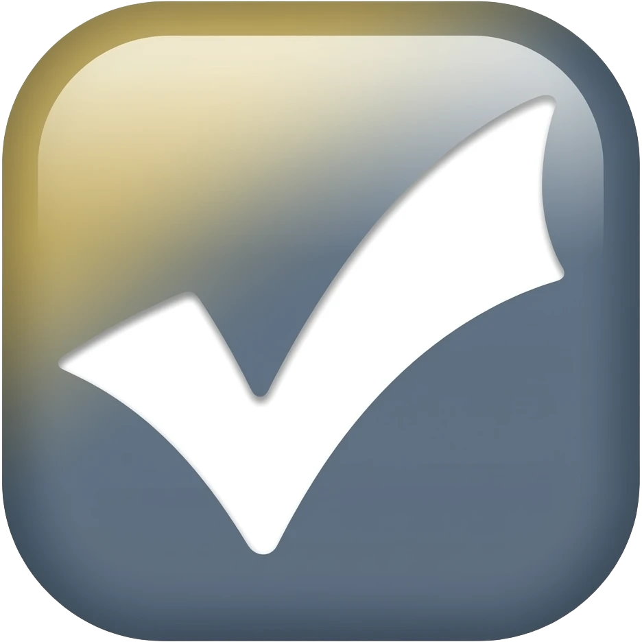 square with a white checkmark inside make the square fully a square and its tilted a little left emoji