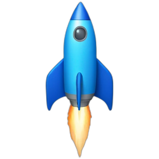 blue rocket emoji