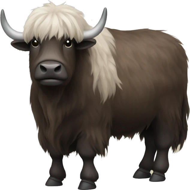 Yak with majestic fur and saddle emoji