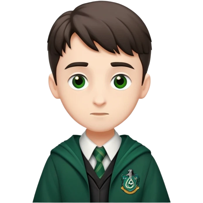 Miles Bletchley  in harry potter, wear hogwarts slytherin uniform emoji