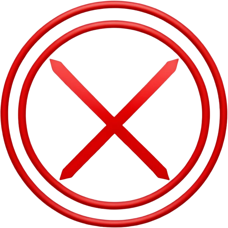 red circle with crossed line with transparent background emoji