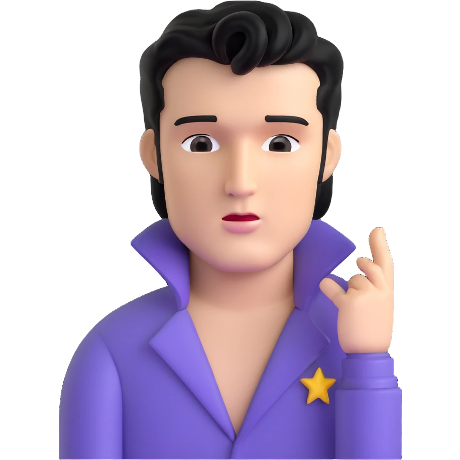 Elvis Presley rock star with iconic hairstyle, upper body emoji